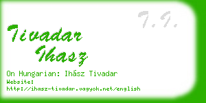 tivadar ihasz business card
